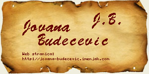 Jovana Budečević vizit kartica